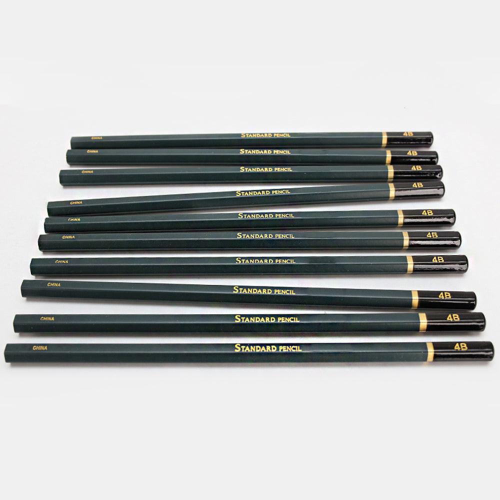 Morning Glory Standard 4B Sketching and Drawing Pencil Set, for Beginner Proartists, Black Graphite Sketch Pencils Set (10 Pcs)