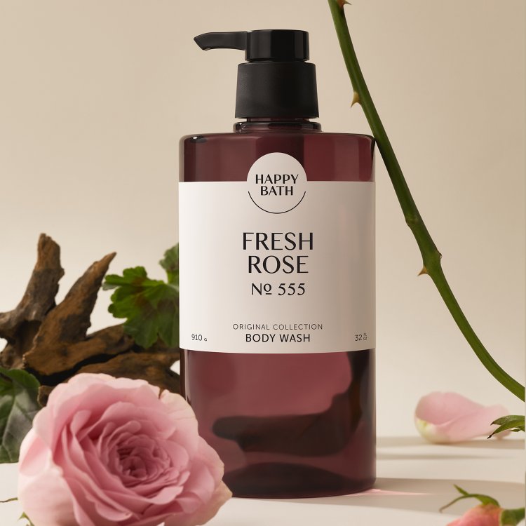 Happy Bath Fresh Rose NO 555 aroma Perfumed body wash Korean Beauty original collection 910g 32 oz