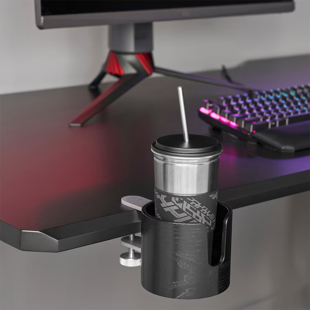 Ikea LÅNESPELARE Cup Holder 1Pack, Table Edge Clamp Cup Holder for Home Office Desk, Gaming Desk Accessories, Computer Desk Accessories, Anti-Spill Cup Holder