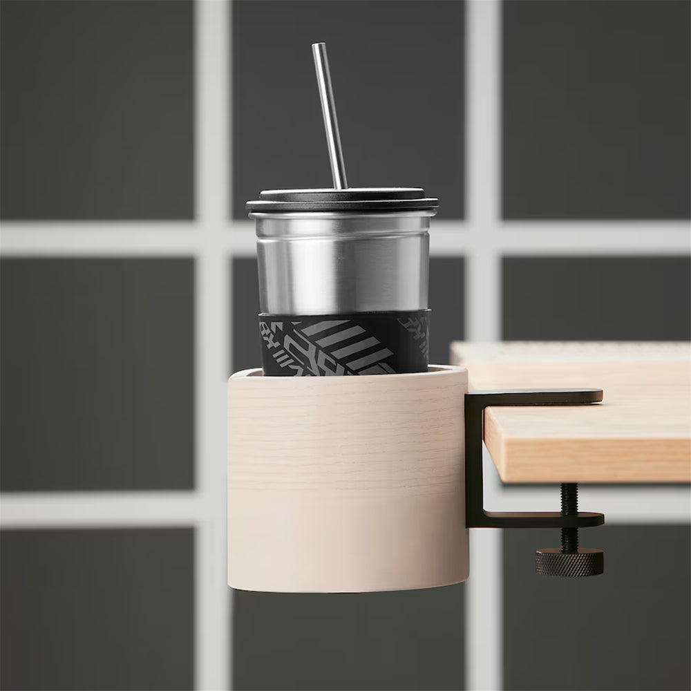 Ikea LÅNESPELARE Cup Holder 1Pack, Table Edge Clamp Cup Holder for Home Office Desk, Gaming Desk Accessories, Computer Desk Accessories, Anti-Spill Cup Holder