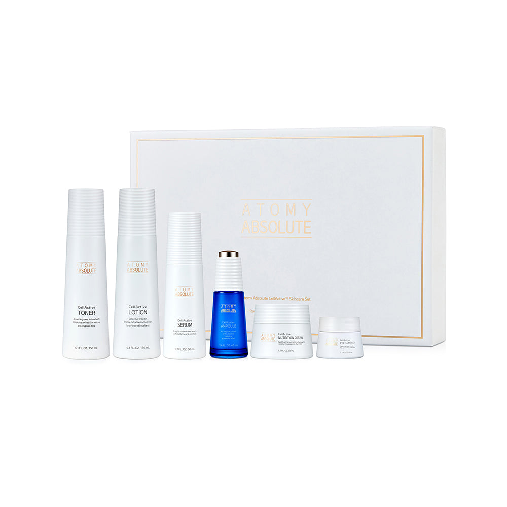 Atomy Absolute Selective Korean Skincare Set (Toner, Ampoule, Serum, Lotion, Eye-Complex, Nutrition Cream), 6 In 1 Skincare Gift Set