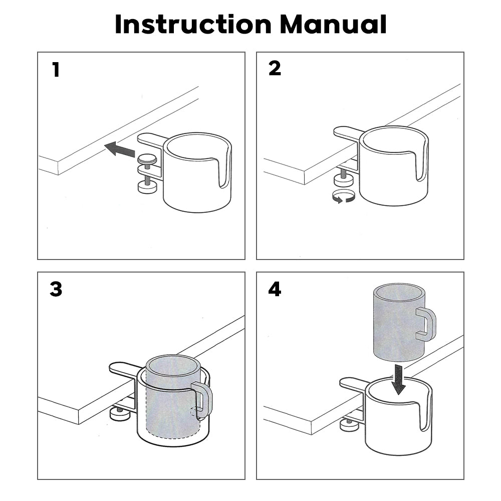 Ikea LÅNESPELARE Cup Holder 1Pack, Table Edge Clamp Cup Holder for Home Office Desk, Gaming Desk Accessories, Computer Desk Accessories, Anti-Spill Cup Holder