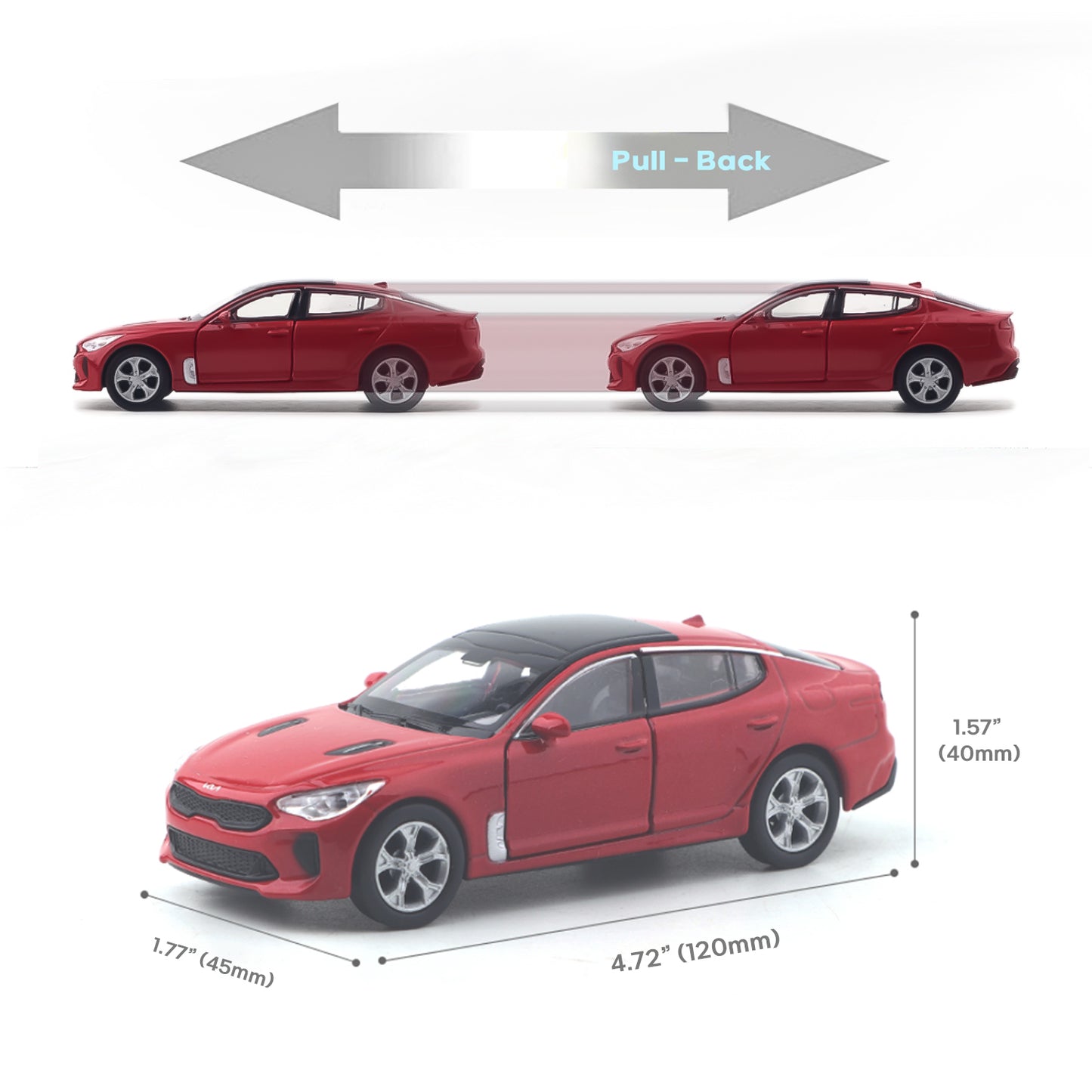 KIA Motors Car Stinger Mini Diecast 1:38 Scale Miniature Display Toy