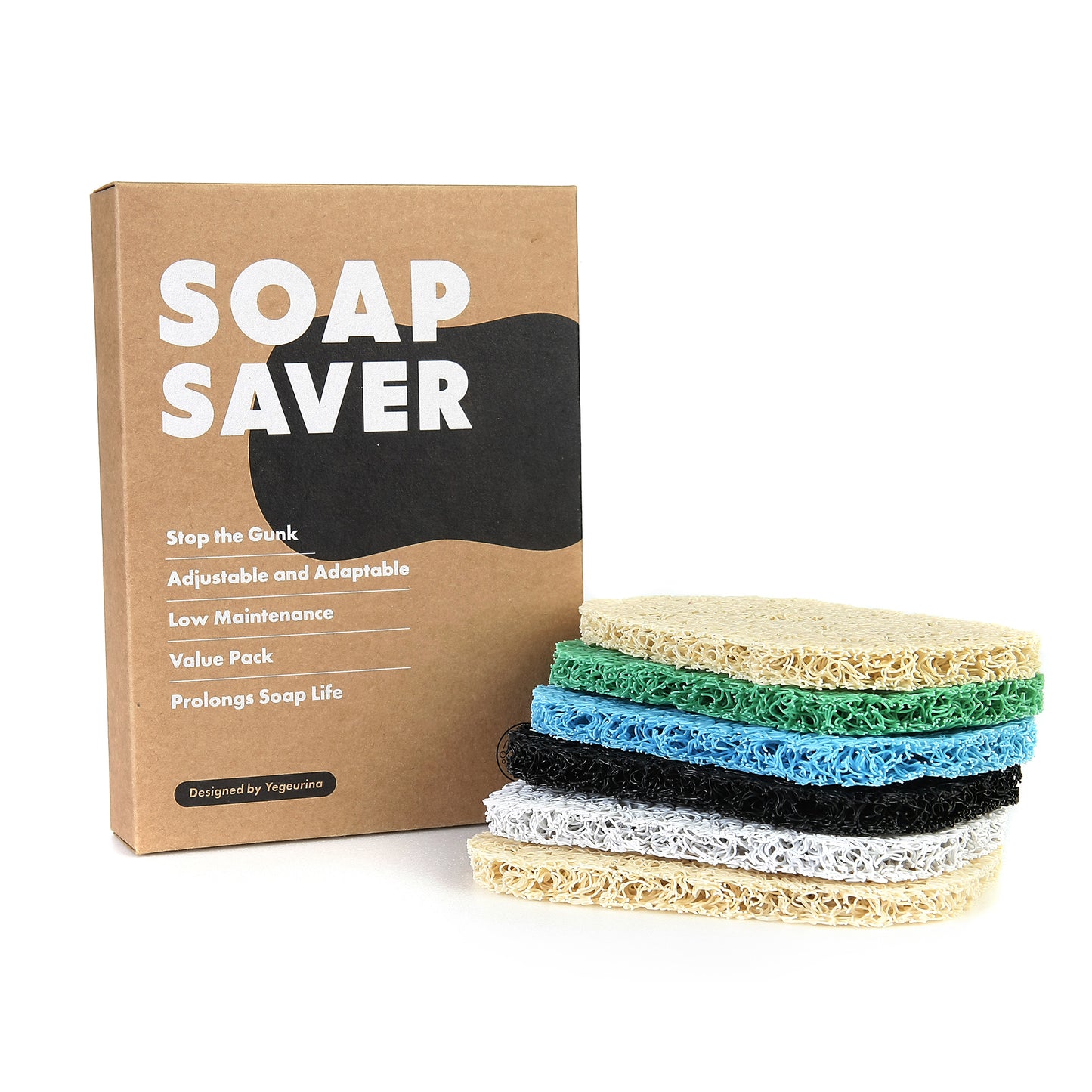 Soap Saver Bar Soap Shampoo Bar Holder Dish Accessory, Self Draining Pads for Soap Lift Dish, Soap Tray Mat Fits All Soap Dish Sets - 6 Piece Set
