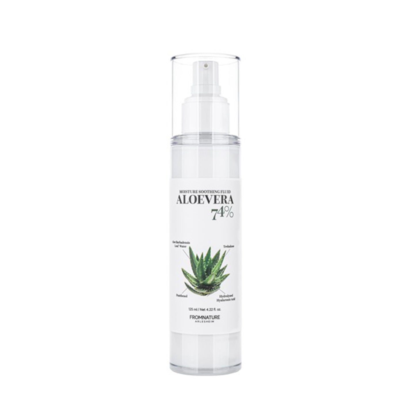 FROMNATURE ARLESHEIM Aloe Vera 74% Moisture Soothing Fluid 125 ml – Hydrating & Moisturizing with Hyaluronic Acid