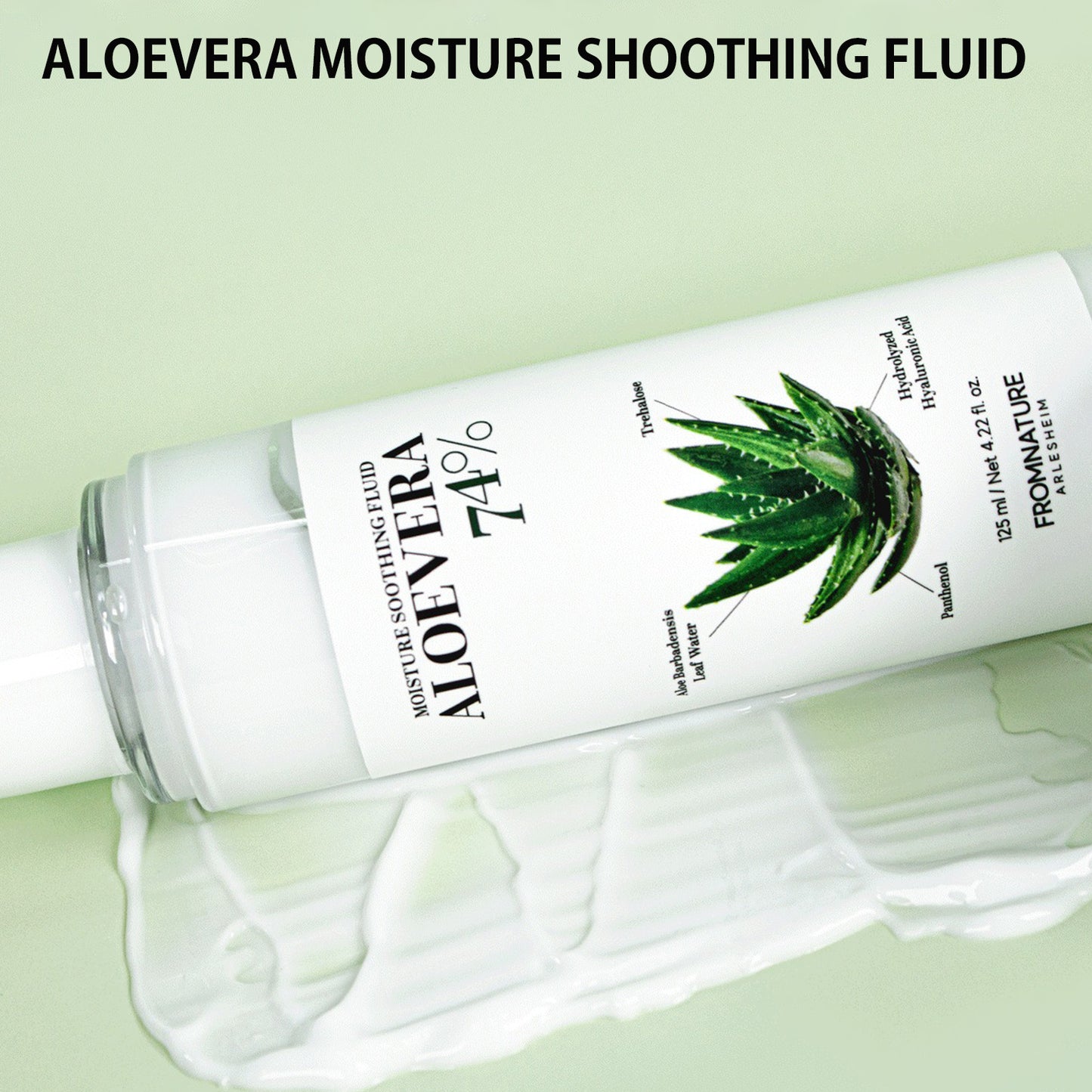 FROMNATURE ARLESHEIM Aloe Vera 74% Moisture Soothing Fluid 125 ml – Hydrating & Moisturizing with Hyaluronic Acid