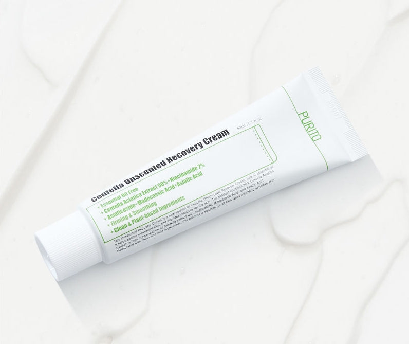 PURITO Centella Unscented Recovery Cream (50ml 1.7 fl.oz) Vegan, Skin Barrier