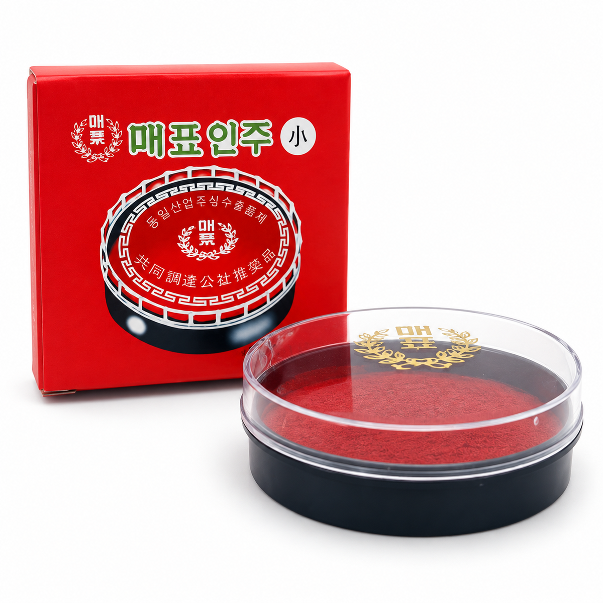 MAEPYO Traditional Korean Seal Ink Pad, Small, Burgundy Red, for Dojang Name Seals and Calligraphy Stamps, 1 Count
