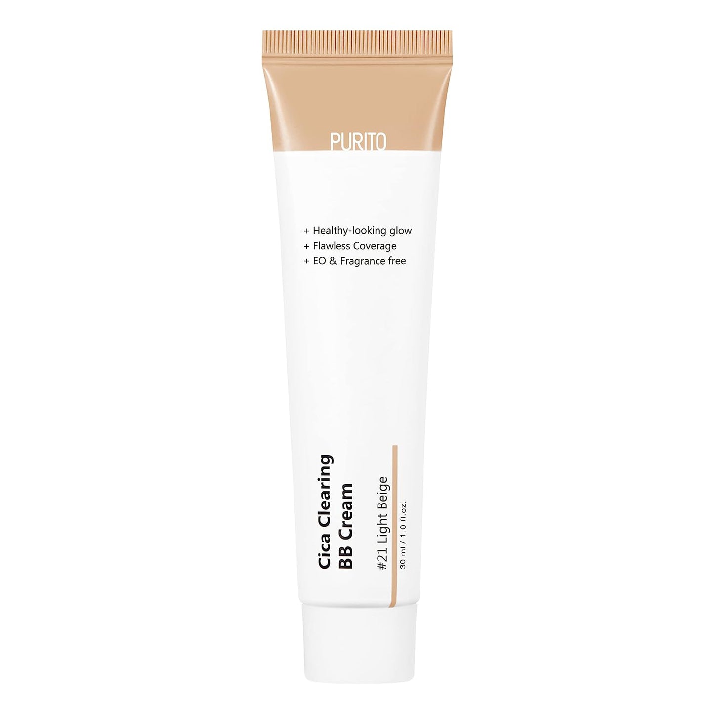 PURITO Cica Clearing BB Cream #21 Sand Beige 1 fl.oz / 30ml, Vegan