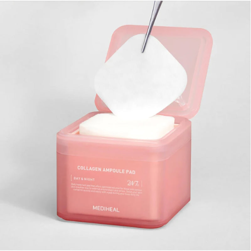 Mediheal Collagen Ampoule Pad Tighten Wrinkles & Lines, Skin Firming & Restore Elasticity 100 Pads