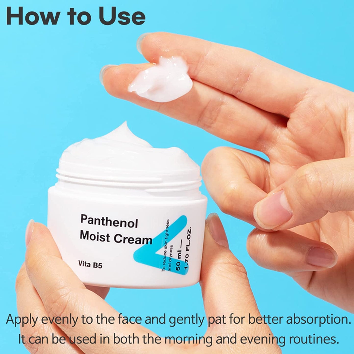 TIAM Panthenol Moist Cream, 10% Panthenol Cream(B5 Vitamin), Hydrating Facial Cream for Sensitive Skin, Face Moisturizer, Panthenol Heals Damaged Skin, K-beauty 1.7 fl.oz.