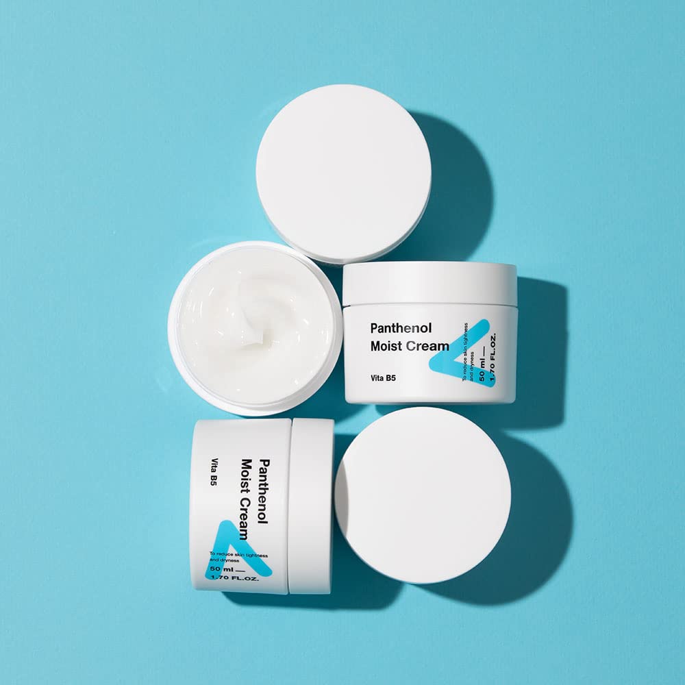 TIAM Panthenol Moist Cream, 10% Panthenol Cream(B5 Vitamin), Hydrating Facial Cream for Sensitive Skin, Face Moisturizer, Panthenol Heals Damaged Skin, K-beauty 1.7 fl.oz.