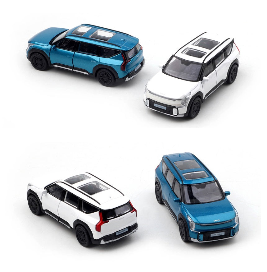 KIA Motors Car EV9 Mini Diecast 1:38 Scale Miniature Display Toy (White)