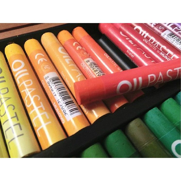 MUNGYO Oil Pastel Set for Artists - 72 Vivid Colors in Wooden Box, Smooth and Blendable, Fade-Resistant, Perfect for Artists and Beginners