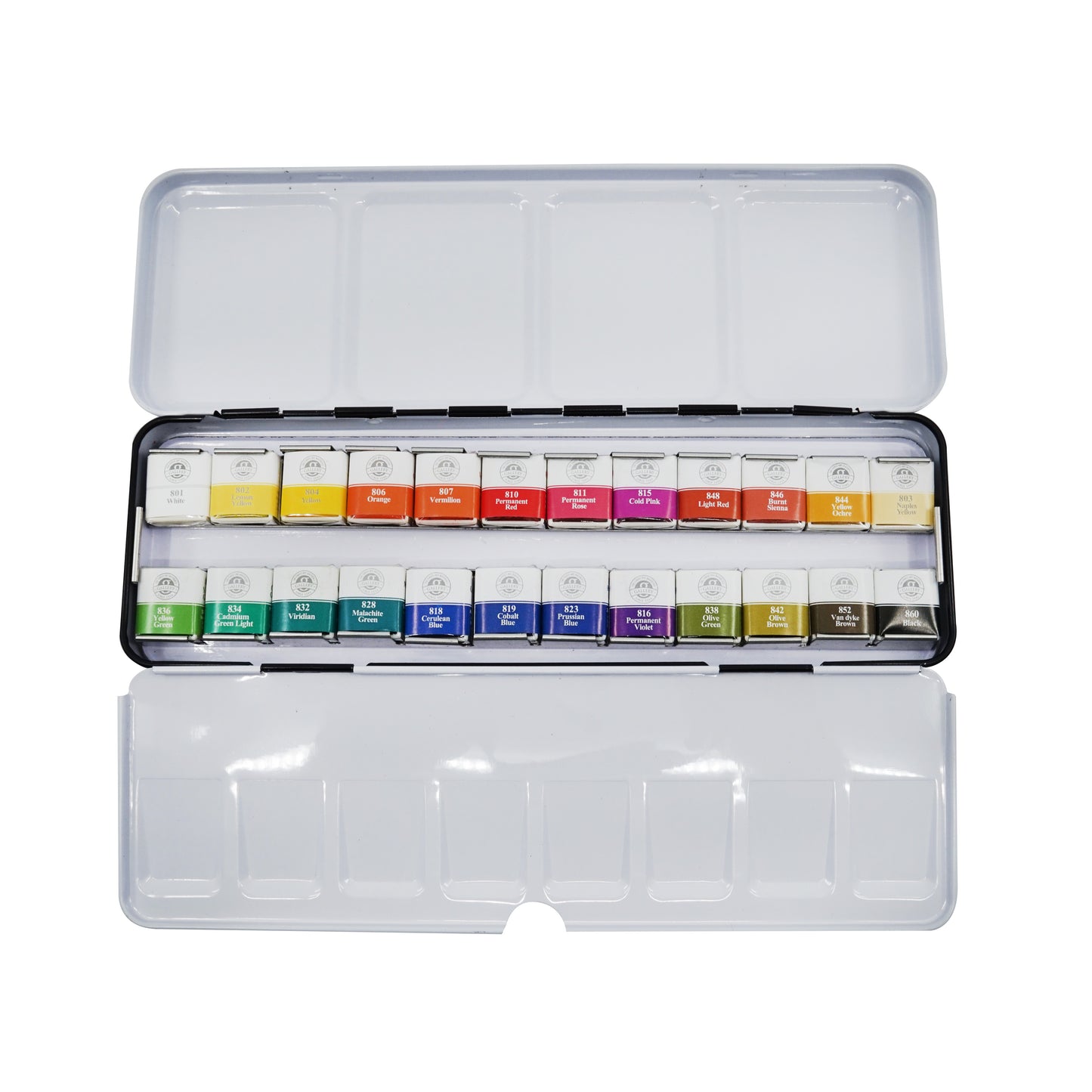 Mungyo Professional Half Pan Size Water Colors Set in Tin Case/Integral Mixing Palette in The lid 24 Colors