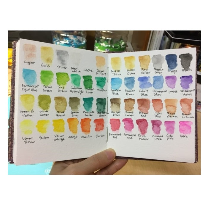 Mungyo Professional Half Pan Size Water Colors Set in Tin Case/Integral Mixing Palette in The lid 48 Colors