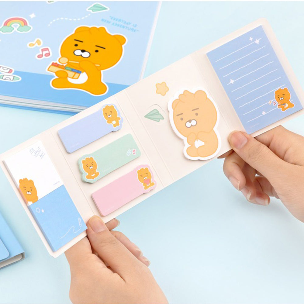 Little Friends Lovely Character 4 Layer Sticky Notes, Bookmark Flags, Memo Pad (4 Pads)