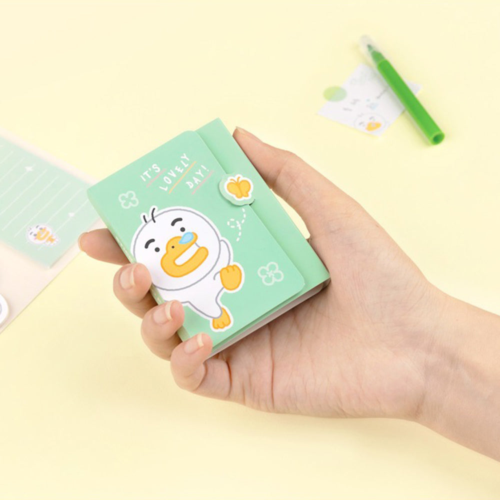 Little Friends Lovely Character 4 Layer Sticky Notes, Bookmark Flags, Memo Pad (4 Pads)