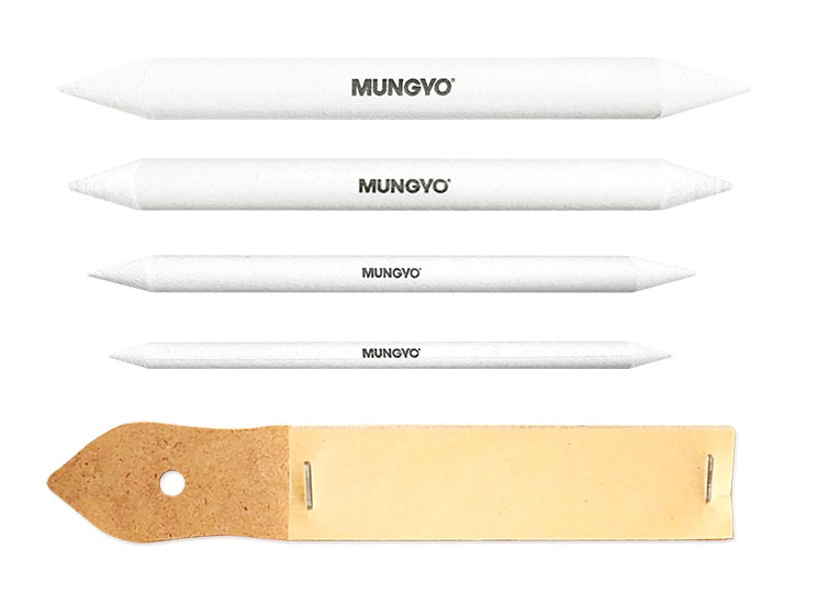 Mungyo Oil Pastel Blending Stumps and Sandpaper Set for Professional Pastel Drawing