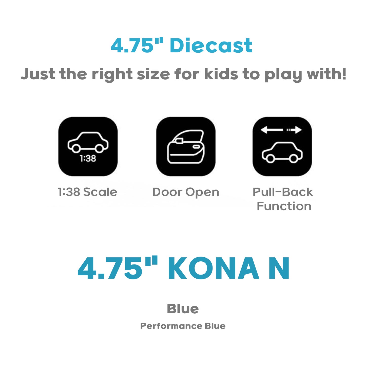 Hyundai Motors KONA N Mini Diecast 1:38 Scale Miniature Display