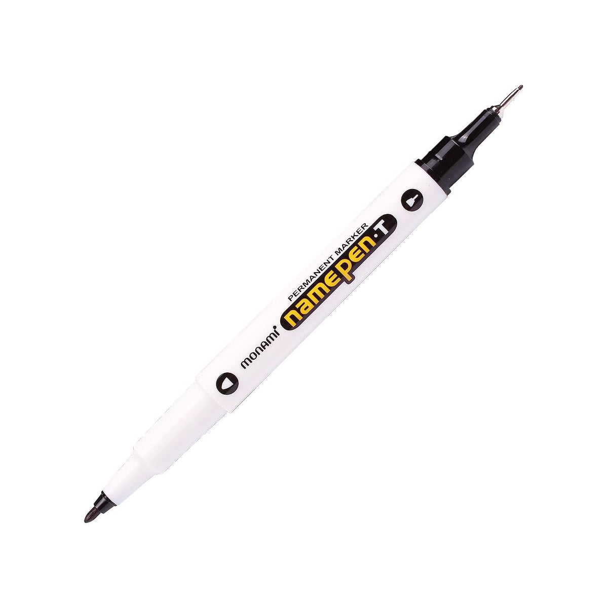 Monami Permanent Ink Marker Name Pen (T) Twin Liner Black (Pack of 12 Markers)