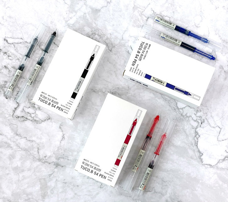 Tuco B 54 Quick Drying Ballpoint Gel Pens, Fine Point 0.5mm, 12 Per Pack
