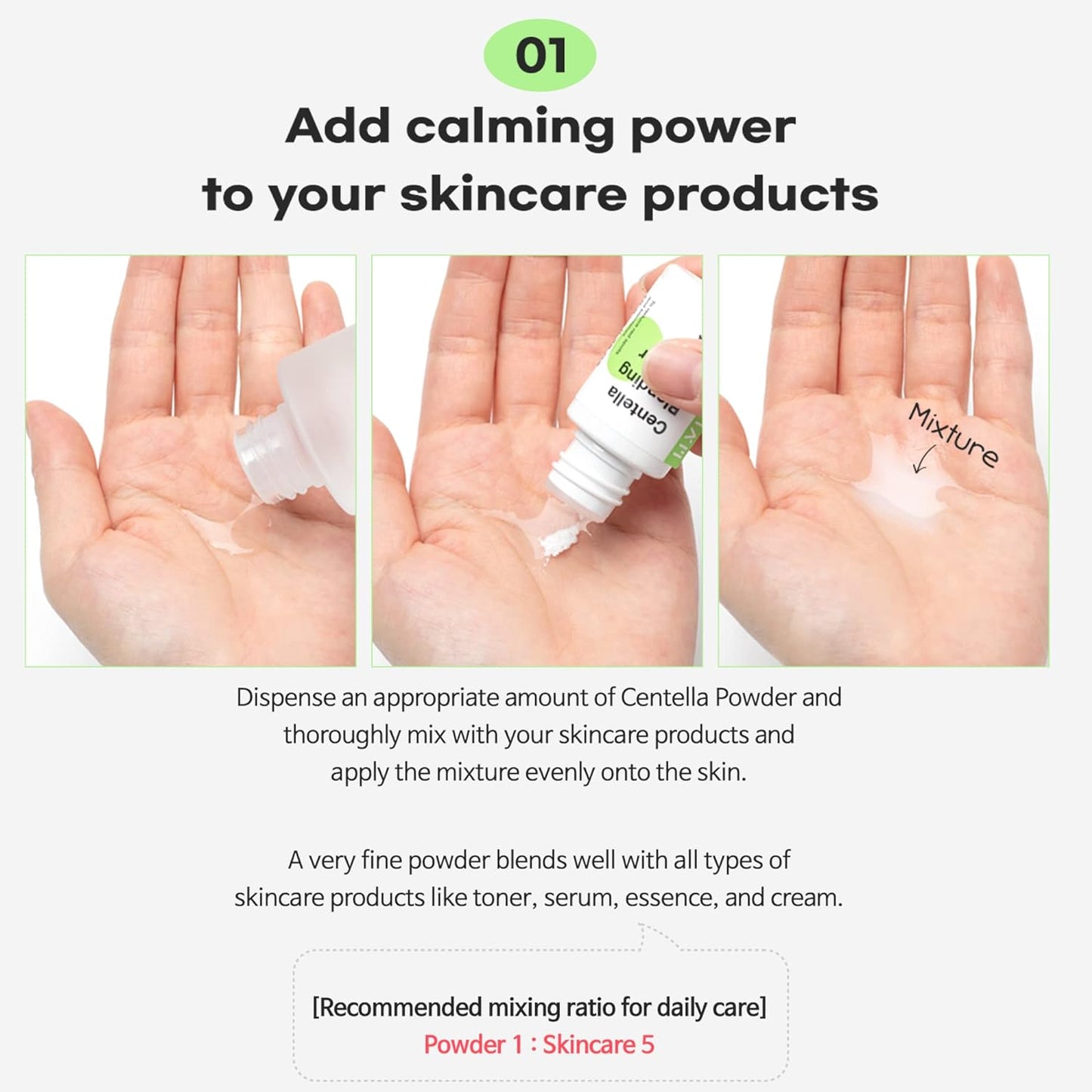 TIAM Centella Blending Powder, CICA Powder, Sebum Control, reduce acne marks, Asiaticoside, Madecassic Acid, Asiatic Acid (10g 0.35 Oz)