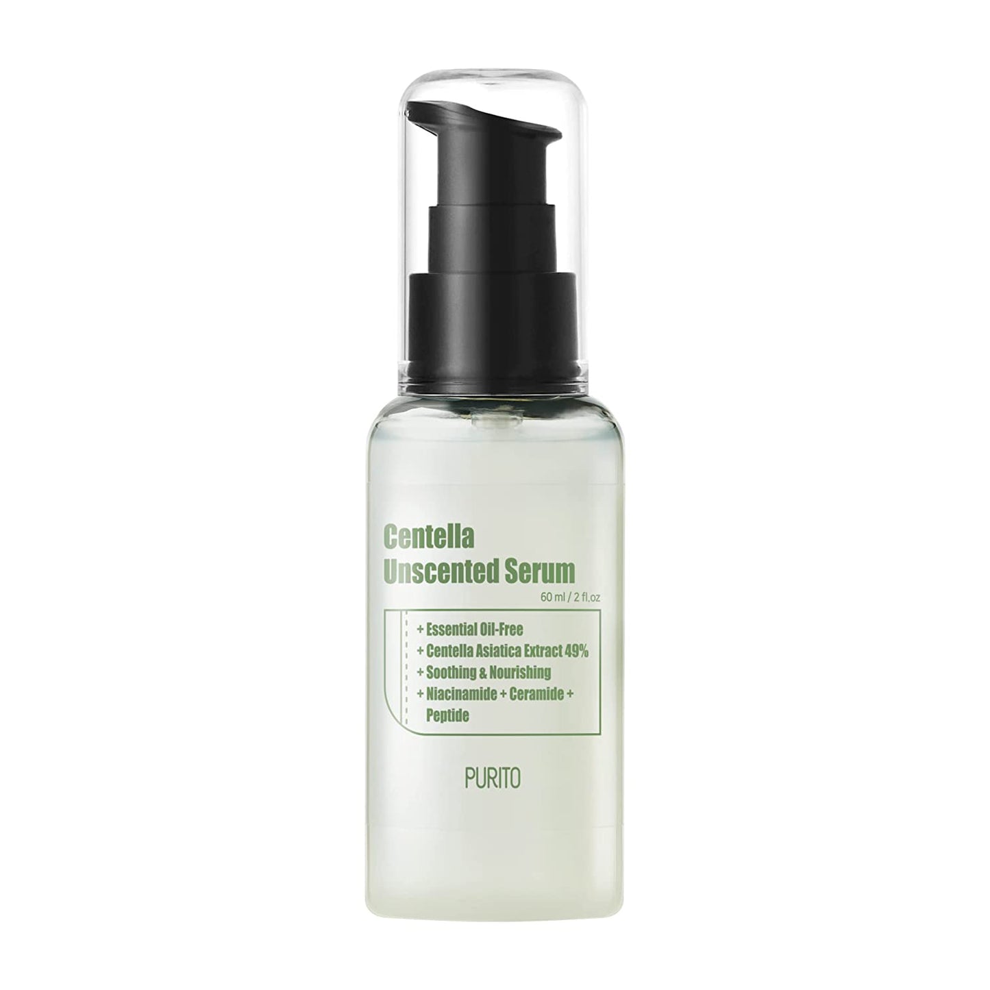 PURITO Centella Unscented Serum 60ml/ 2 fl.oz, Serum for Face, Centella Asiatica, Recovery Facial Serum, Calming Soothing Serum