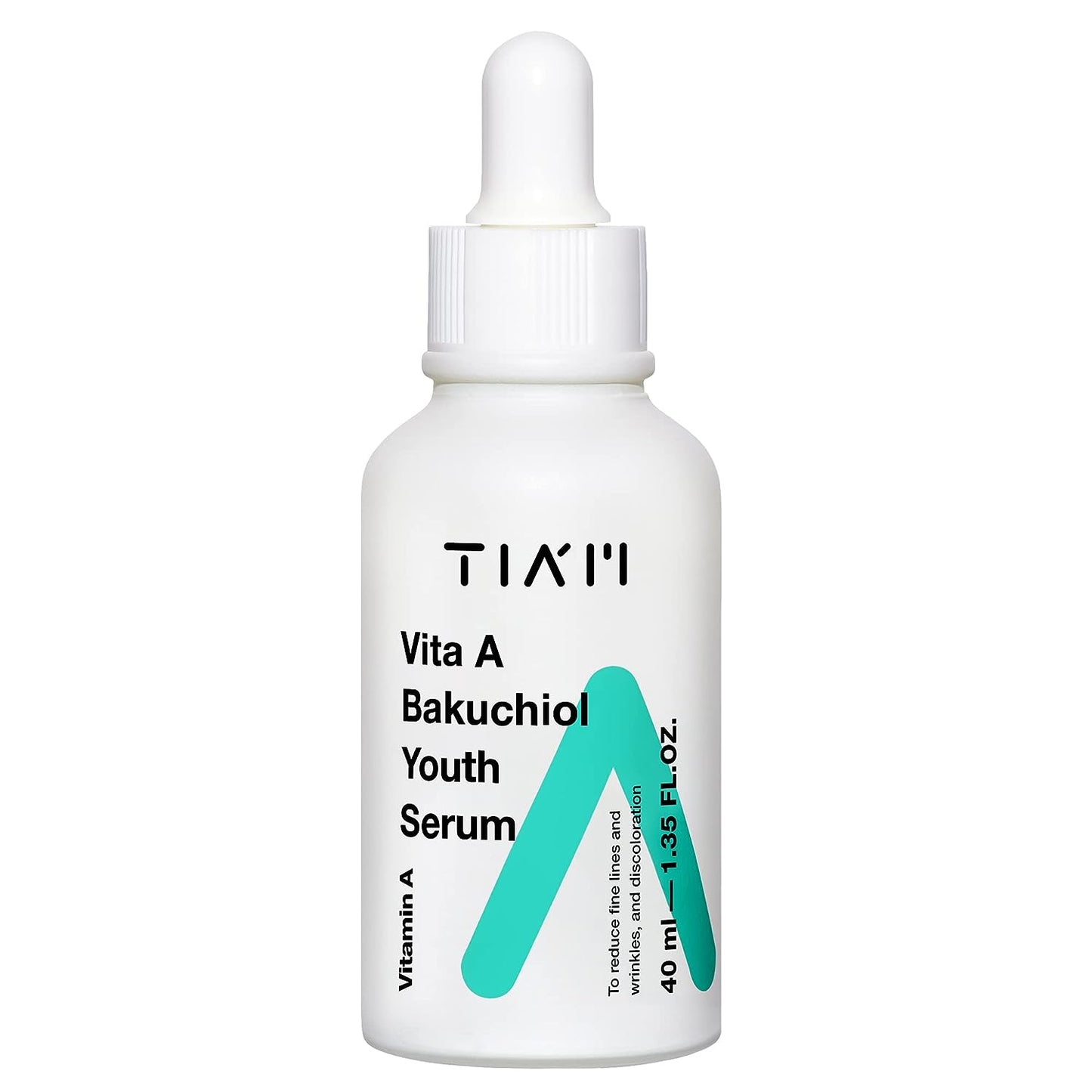 TIAM Vita A Bakuchiol Youth Serum, Anti-Aging Facial Serum for Wrinkles, Dark Spots, Suitable for Sensitive Skin, 1.35 FL.OZ. / 40ml
