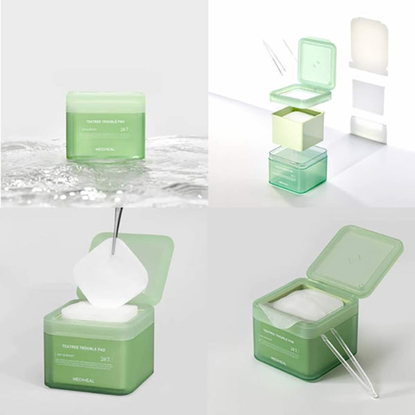 Mediheal Teatree Trouble Pad 100 Pads Soothing Cotton Pads for Sensitive & Acne Prone Skin