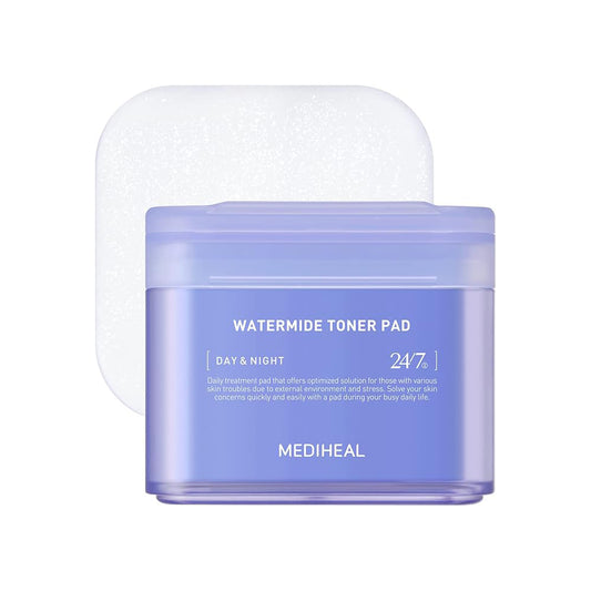 Mediheal Watermide Moisture Pad Improve Skin Temperature, Hydrating Toner Pads to Dry, Puffy, Coarse Skin 100 Pads