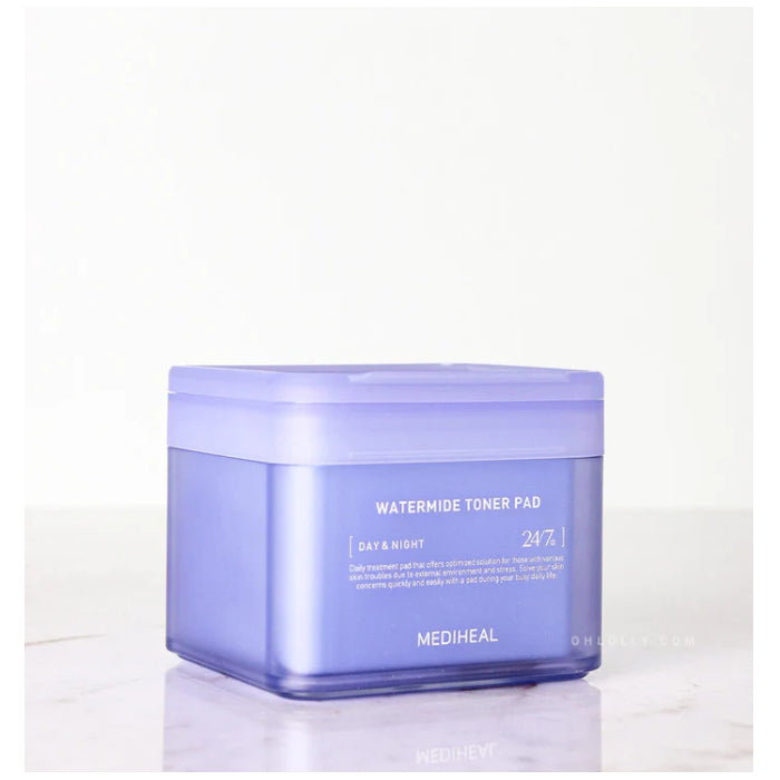 Mediheal Watermide Moisture Pad Improve Skin Temperature, Hydrating Toner Pads to Dry, Puffy, Coarse Skin 100 Pads