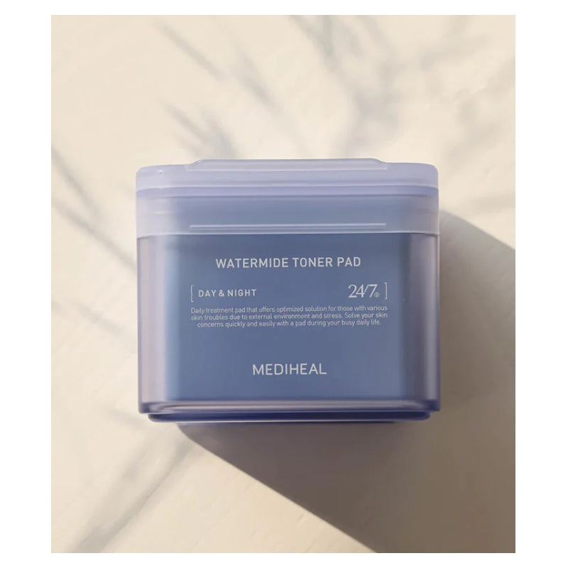 Mediheal Watermide Moisture Pad Improve Skin Temperature, Hydrating Toner Pads to Dry, Puffy, Coarse Skin 100 Pads
