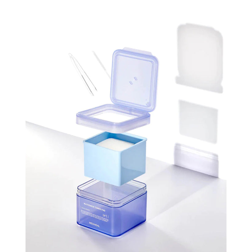 Mediheal Watermide Moisture Pad Improve Skin Temperature, Hydrating Toner Pads to Dry, Puffy, Coarse Skin 100 Pads