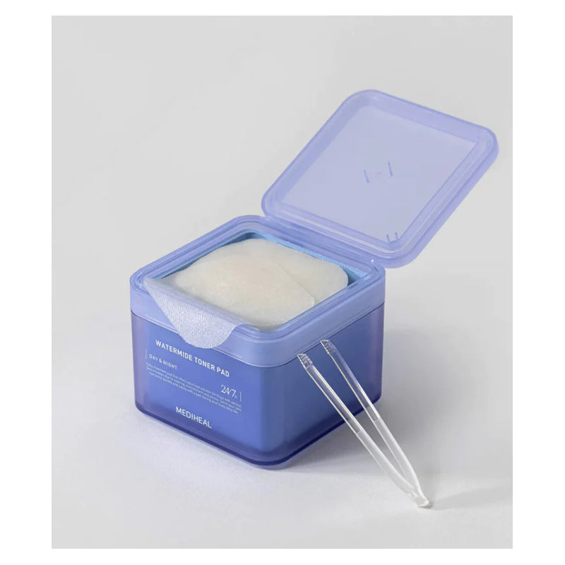Mediheal Watermide Moisture Pad Improve Skin Temperature, Hydrating Toner Pads to Dry, Puffy, Coarse Skin 100 Pads