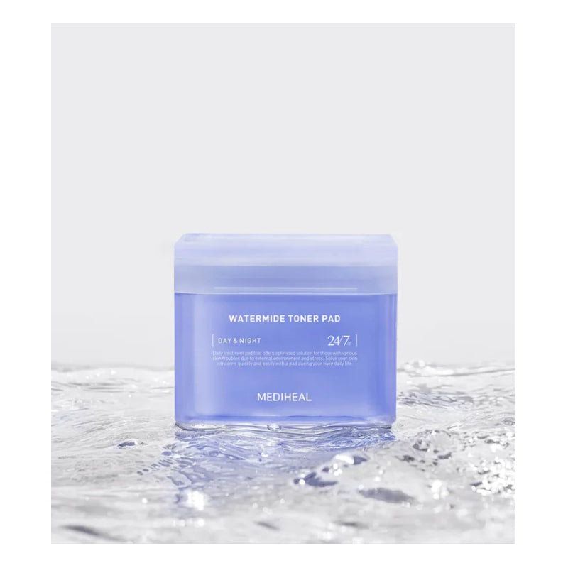 Mediheal Watermide Moisture Pad Improve Skin Temperature, Hydrating Toner Pads to Dry, Puffy, Coarse Skin 100 Pads
