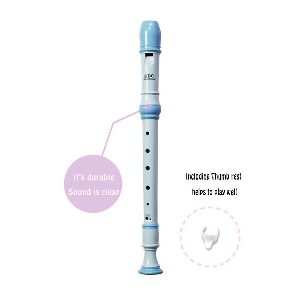 Youngchang Student Soprano German Type Recorder with Cleaning Rod, Case Bag Musical Instrument (Blue Soprano German YSRG-80B)