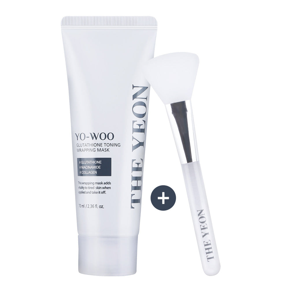 The YEON Korean Glutathione Wrapping Mask With Brush, 2.36 oz, Moisturizing, Hydrating
