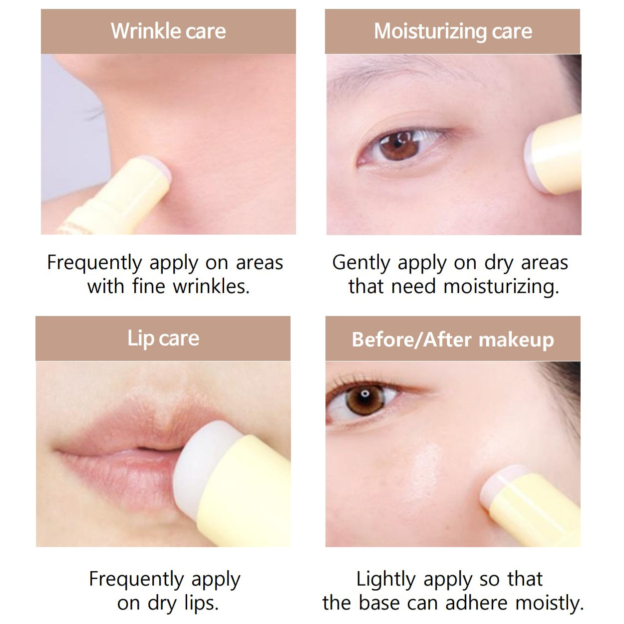 RiRe Galactomyces Ampoule Stick (15g 0.52oz) Multi Balm Stick Moisturizing Wrinkle & Lip Care Portable Size Multi Usable