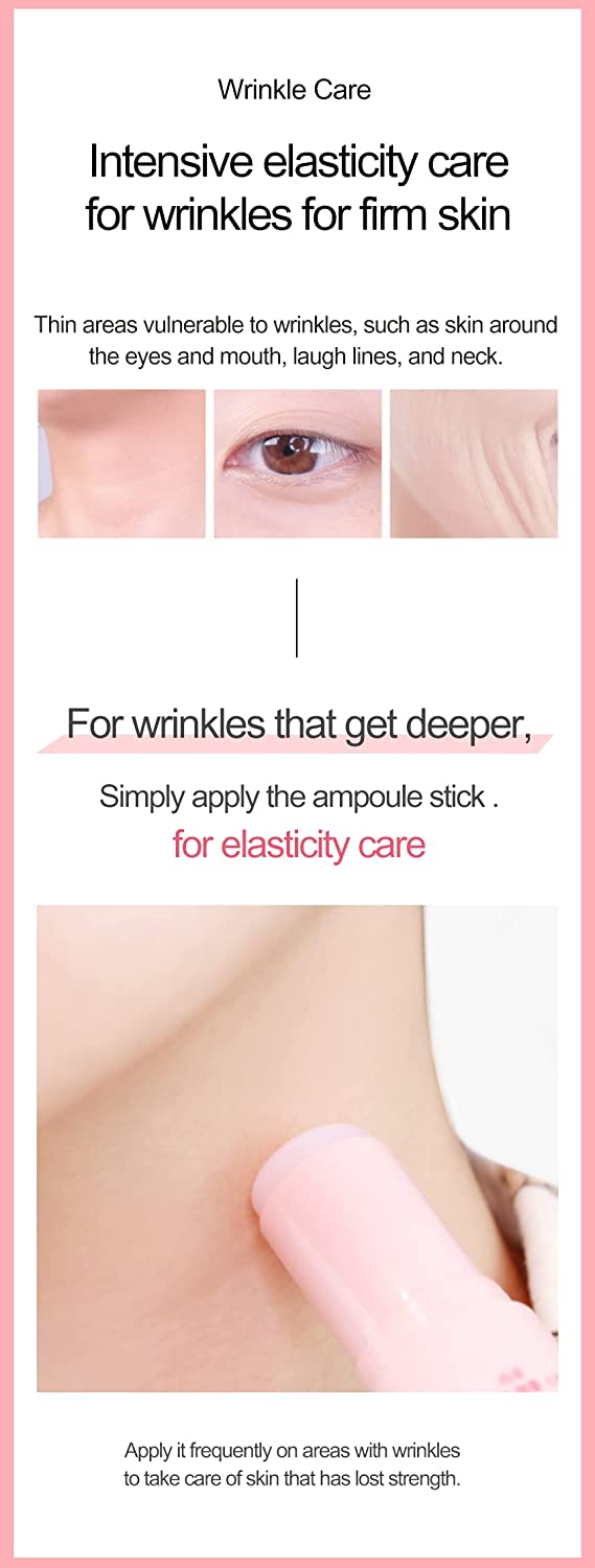 RiRe Collagen Ampoule Stick (15g 0.53 oz.) Multi Balm Stick Moisturizing Wrinkle & Lip Care Portable Size Multi Usable