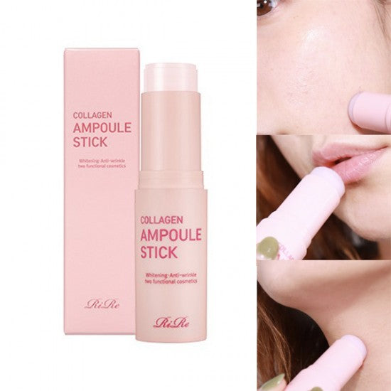 RiRe Collagen Ampoule Stick (15g 0.53 oz.) Multi Balm Stick Moisturizing Wrinkle & Lip Care Portable Size Multi Usable