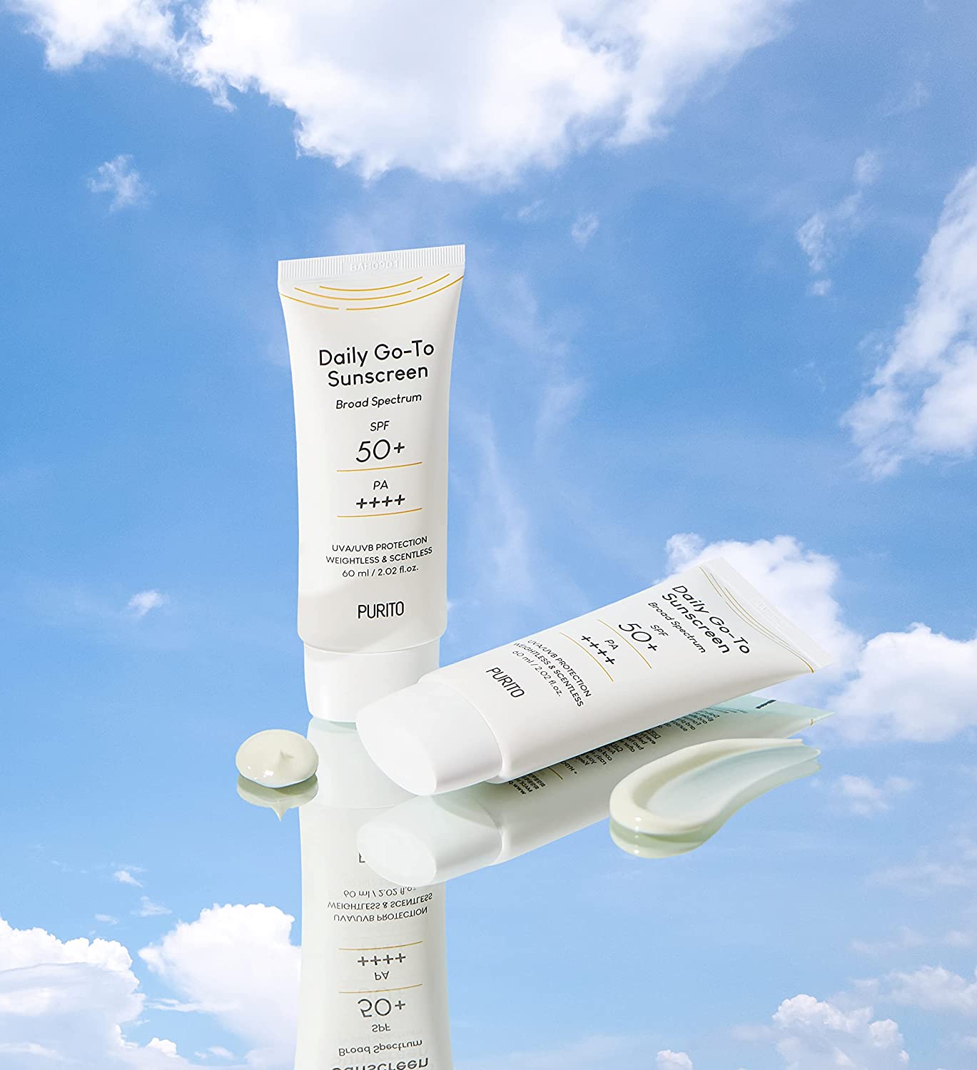 PURITO Daily Go-To Sunscreen (60ml 2.02 fl.oz.) SPF 50+ PA ++++ Safe Ingredients, UVA/UVB Protection, Broad-Spectrum, Calm, Soothing