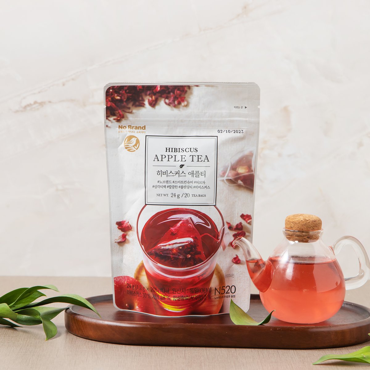 Hibiscus Apple Tea Herbal Tea Bag (1.2g x 20 Tea Bags) Herbal Tea, Blending Tea, Pyramid Tea Bags