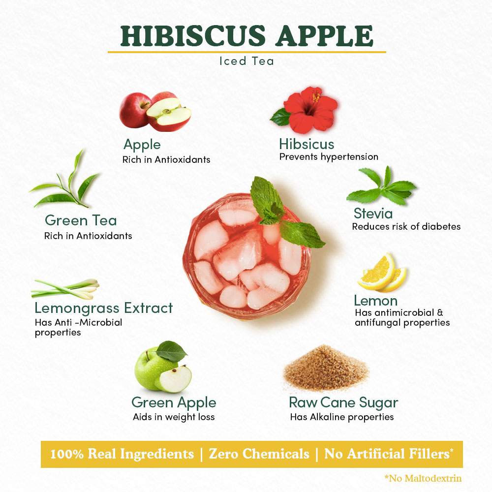 Hibiscus Apple Tea Herbal Tea Bag (1.2g x 20 Tea Bags) Herbal Tea, Blending Tea, Pyramid Tea Bags
