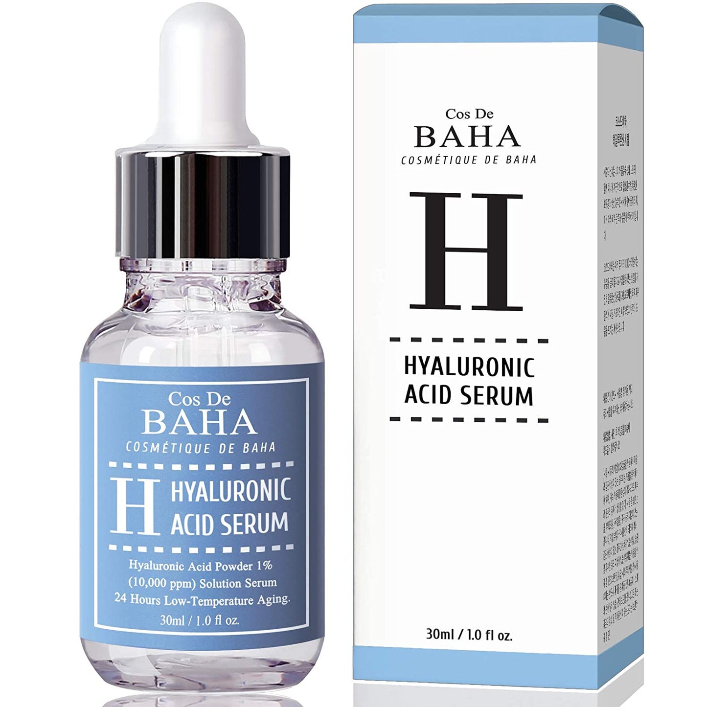 Cos De BAHA Pure Hyaluronic Acid 1% Facial Serum HA Face Hydration Plump Collagen Booster