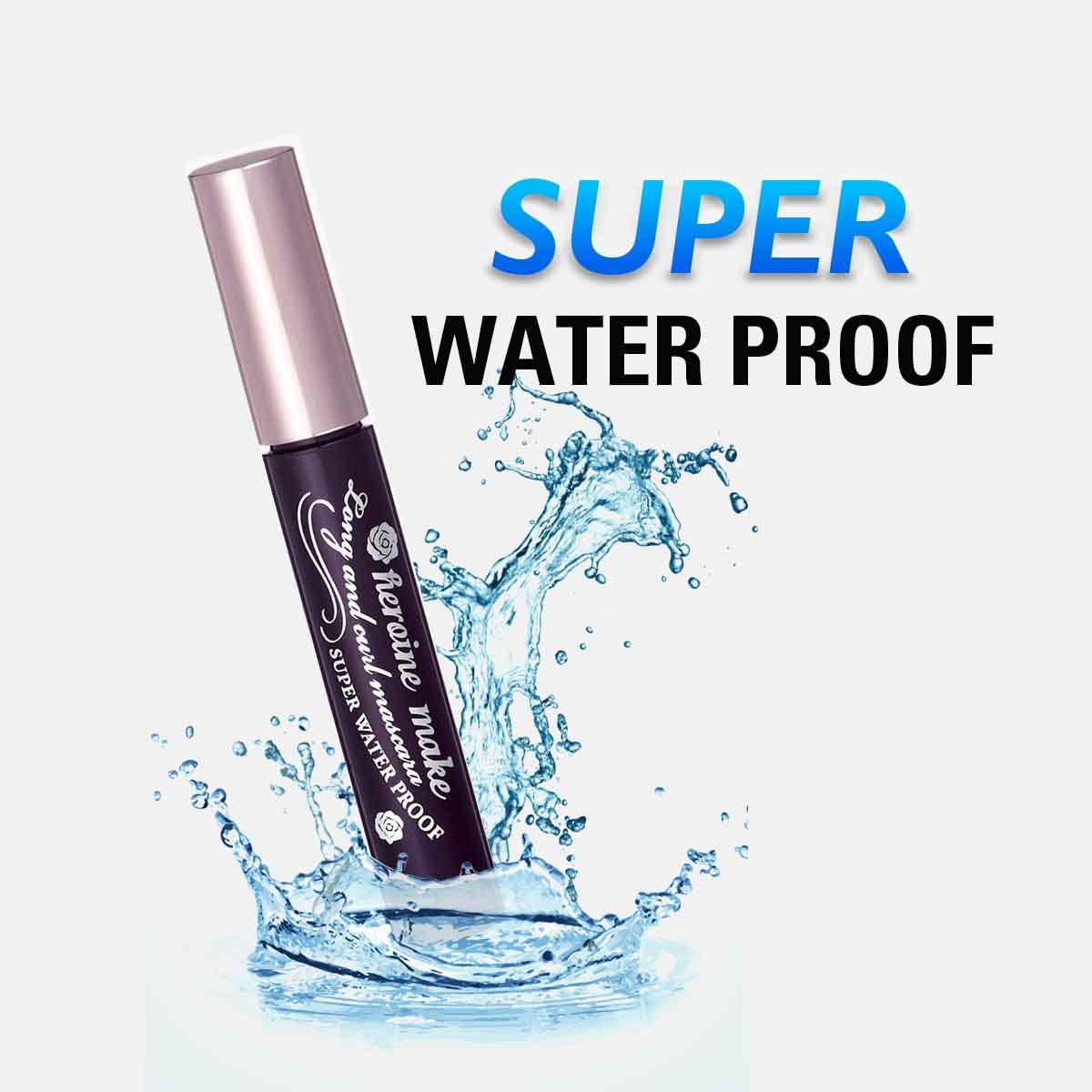 Kissme Heroine Make Waterproof Long and Curl Long-Lasting Mascara 6g (Black)