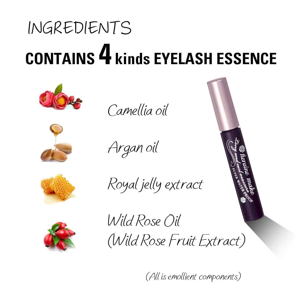Kissme Heroine Make Waterproof Long and Curl Long-Lasting Mascara 6g (Black)