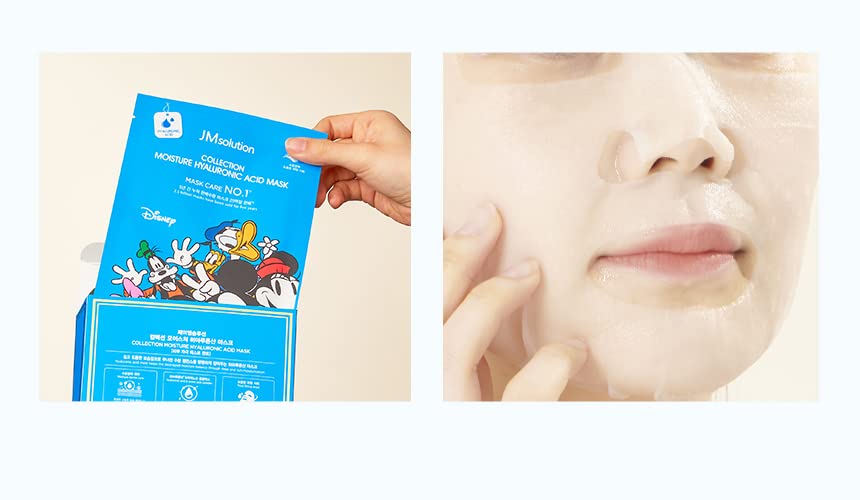 JM Solution Collection Moisture Hyaluronic Acid Mask (35ml x 10 sheets) Facial Sheet Mask Hydrating Face Masks Moisturizing Skincare