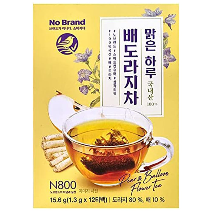 100% Natural Ingredients Tea 1.3g x 12 Tea bags, Platycodon Ballon Flower Natural Herb Tea (Pear & Ballon Flower Tea)
