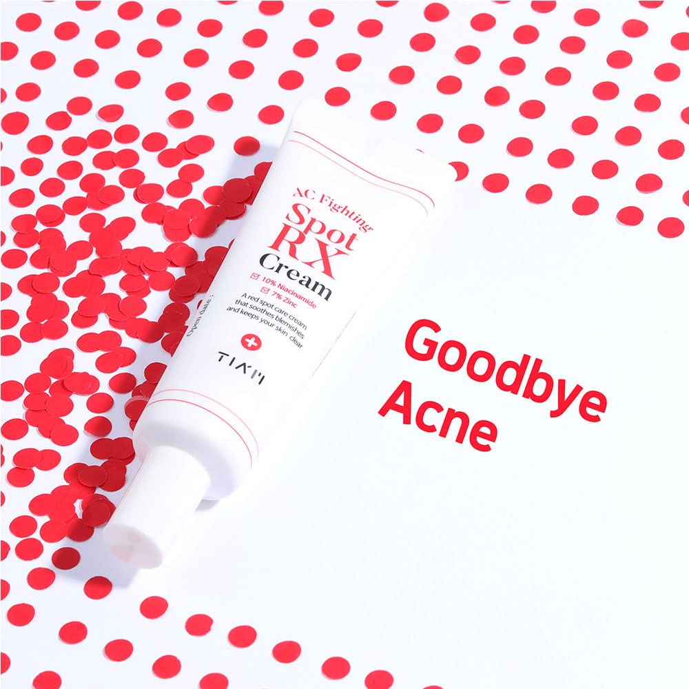 TIAM AC Fighitng Spot RX Cream, Acne-Prone Skin, Acne Spot Treatment, Intensive Nourishing and Calming for Dry, Red-Looking Skin After a Blemish, 1 Oz